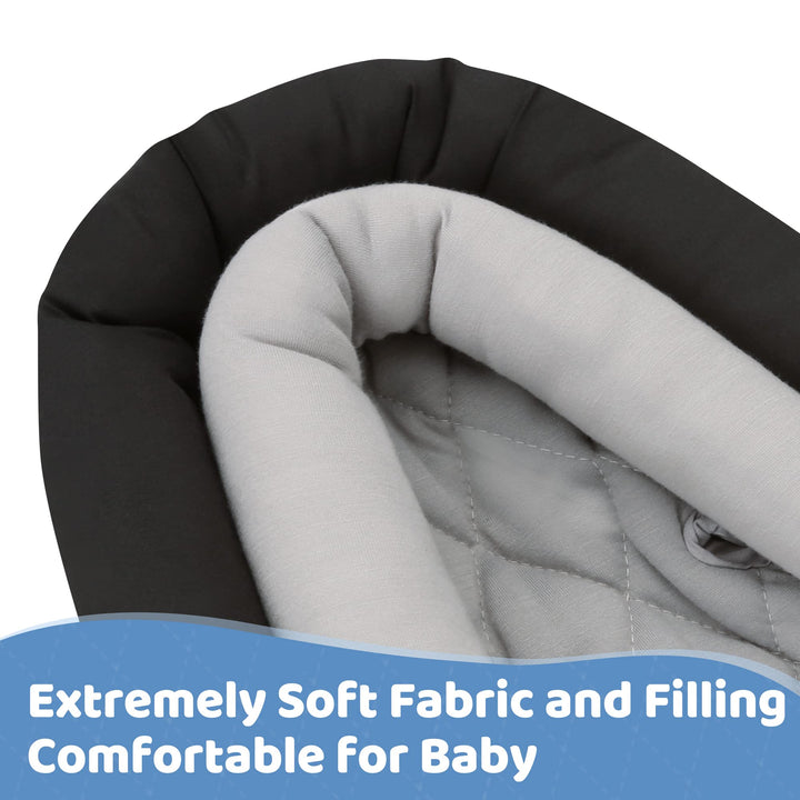 Pro Goleem Car Seat Head Support Infant, Soft Infant Car Seat Insert, 2 in 1 Carseat Head Support for Newborn, Perfect for Car Seat, Stroller, Swing, Bouncer, Gray and Black