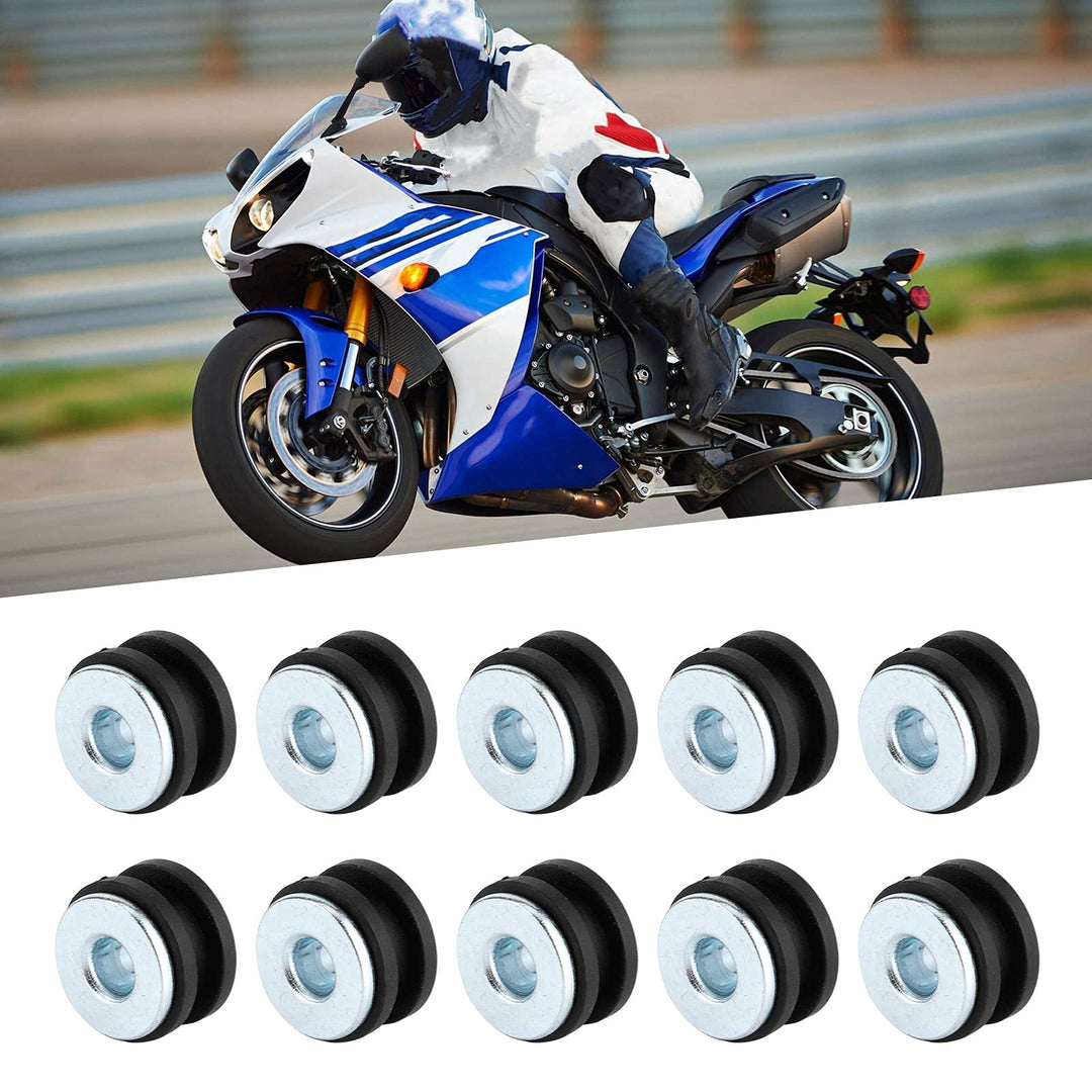 Rubber Grommets Kit, Motorcycle Rubber Grommets Assortment Kit 10.7mm Rubber Grommet Eyelet Ring Gasket Assortment Replacement for Fairings Cowling
