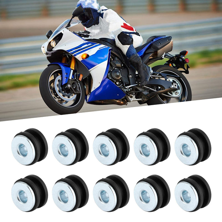 Rubber Grommets Kit, Motorcycle Rubber Grommets Assortment Kit 10.7mm Rubber Grommet Eyelet Ring Gasket Assortment Replacement for Fairings Cowling