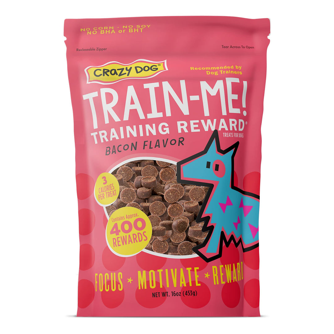 Train-Me! Training Treats 16 oz. Pouch, Bacon Flavor, with 400 Treats per Bag, Recommended by Dog Trainers