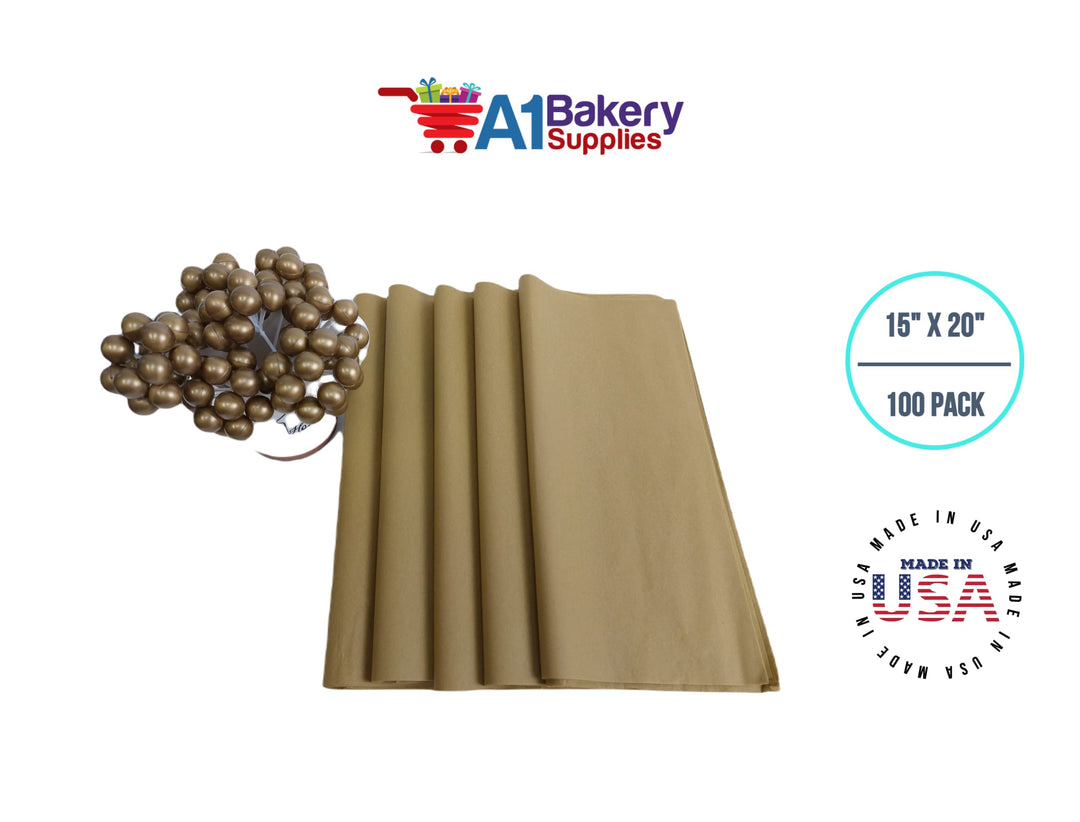 Antique Gold Tissue Paper 15 Inch X 20 Inch - 100 Sheet