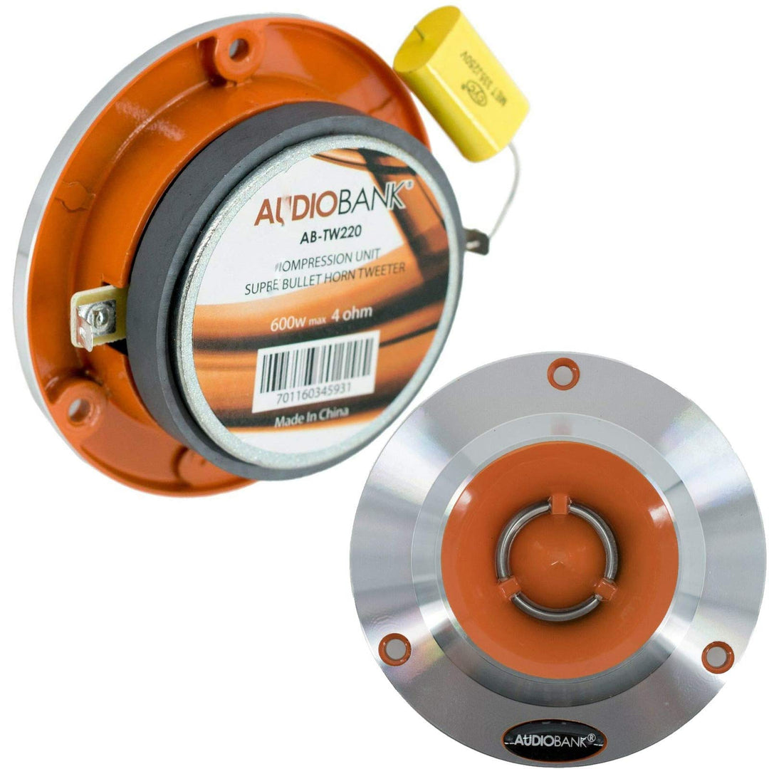 AB-TW220 3.75 inch 600 Watt Car Audio Heavy Duty Compression Super Horn Tweeter/Die cast Aluminum Frame/Frequency Response: 2000 Hz - 20000 Hz