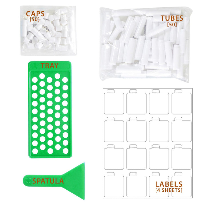 Lip Balm Crafting Kit – Includes Lip Balm Pouring Tray &amp; 50 White 0.15oz (4.25g) Balm Tubes