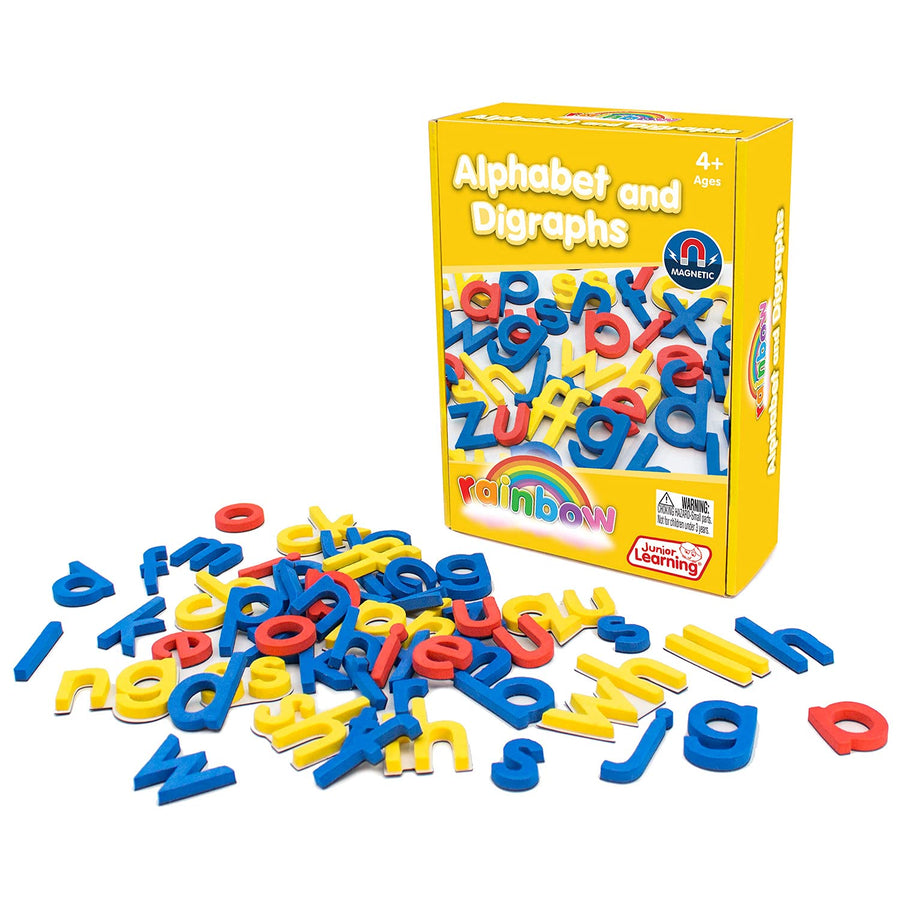 Alphabet and DIGRAPHS Print Rainbow Set of 56,White