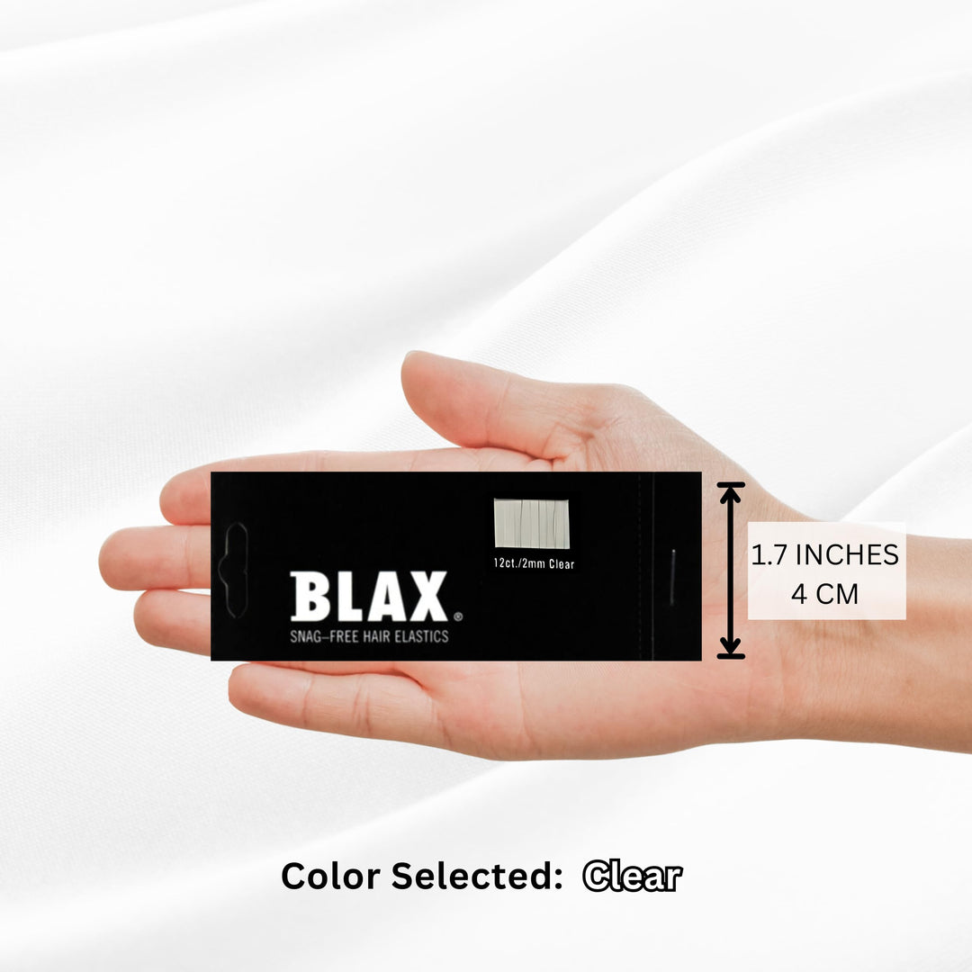 BLAX Snag-Free Hair Elastics - 2mm (2 Pack, Clear)