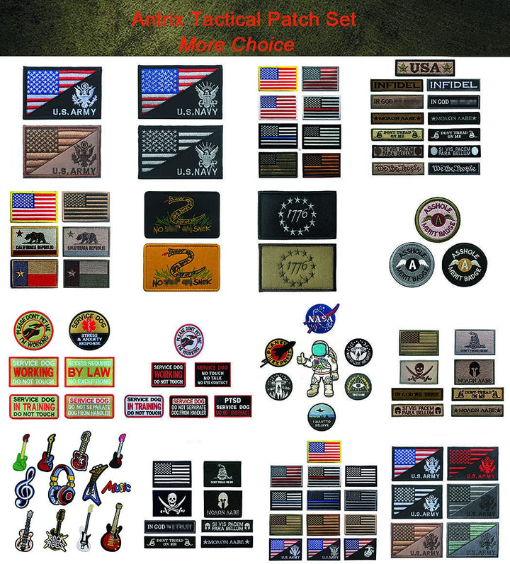 Antrix 2 Pcs US Flag Service Dog K9 Paw Tracker Tactical Military Police Dog Army Dog Patch Hook & Loop Dog Patch for Medium and Large Dog Vests Harnesses Collar