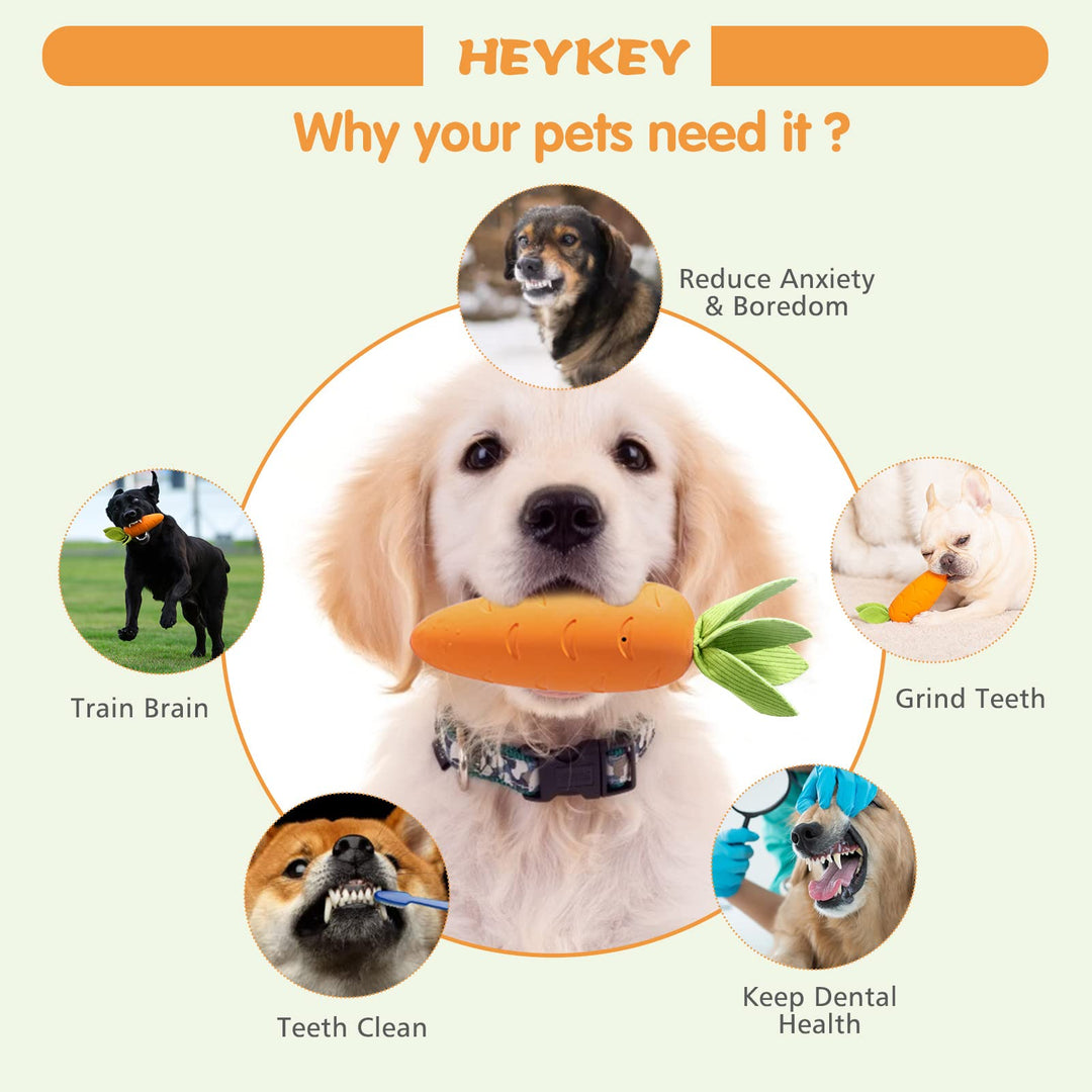 Dog Toys for Aggressive Chewers, Squeaky Dog Toys, Indestructible Dog Toys,Rubber Dog Chew Toys for Small, Medium, Large Dogs, Milk Flavor