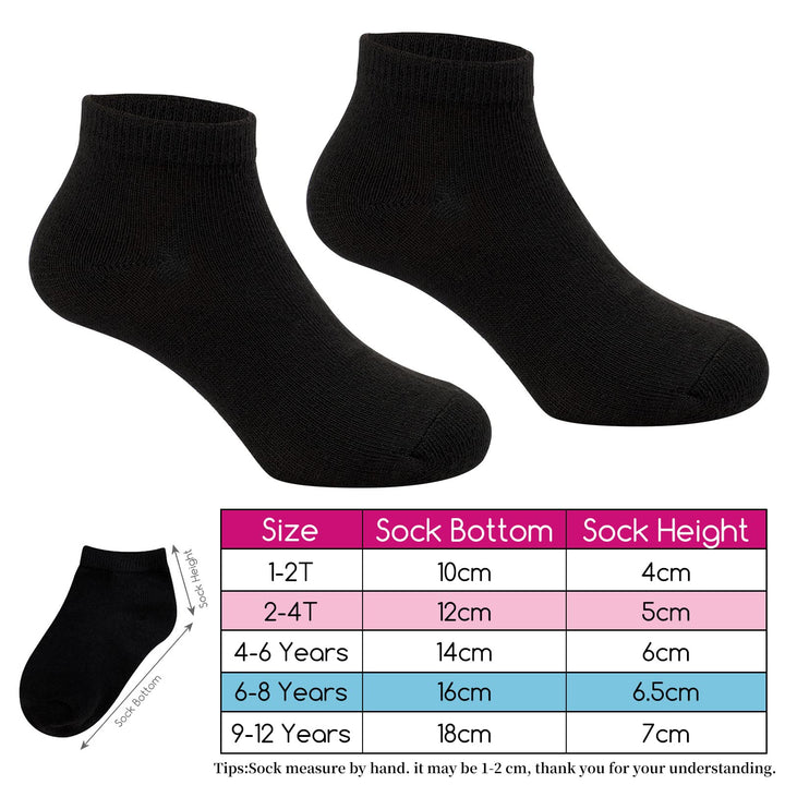 15 Pairs Toddler Low Cut Half Cushion Socks Kids Boys Girls Athletic Ankle Socks