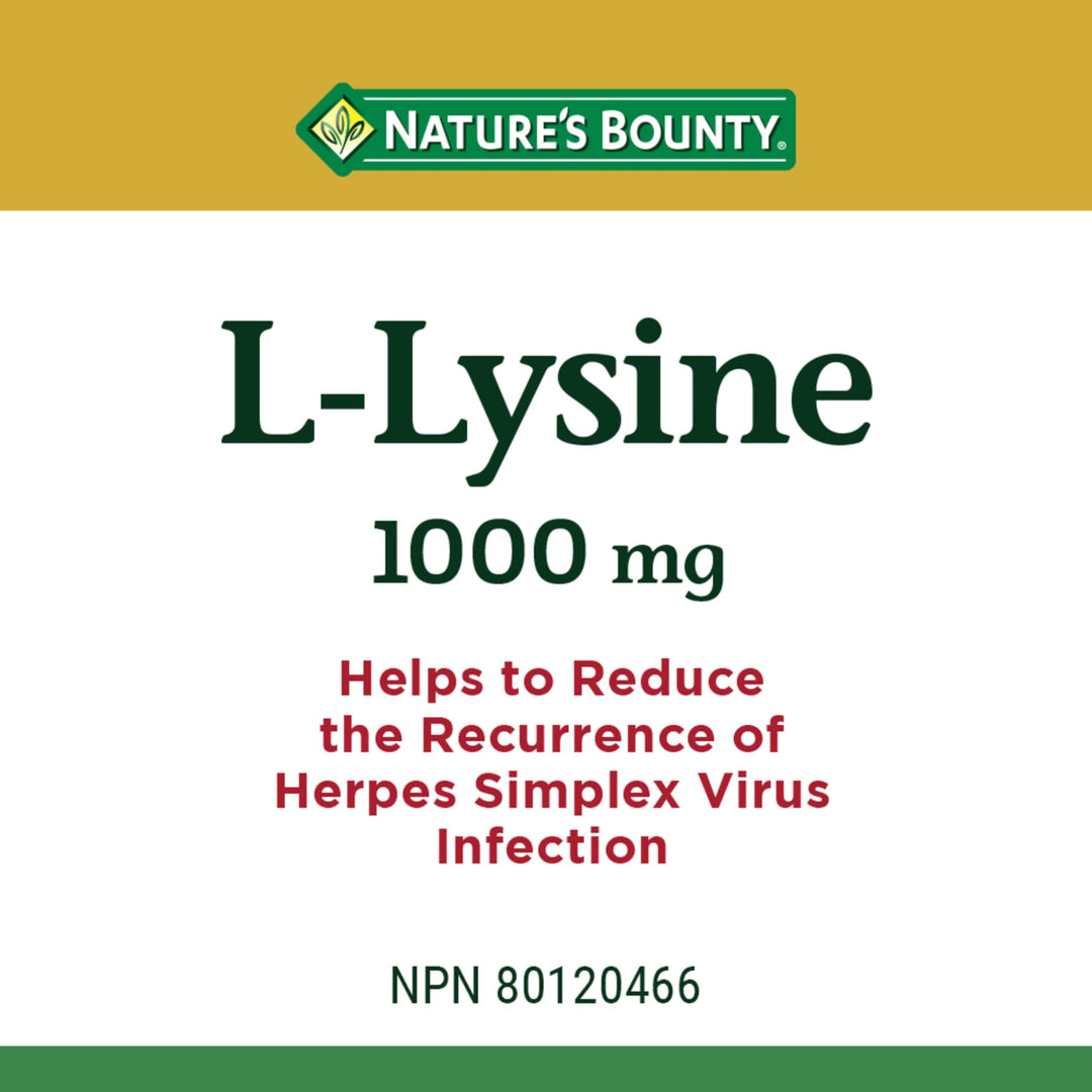 Nature&#39;s Bounty L-Lysine - 1000 mg - 60 Tablets