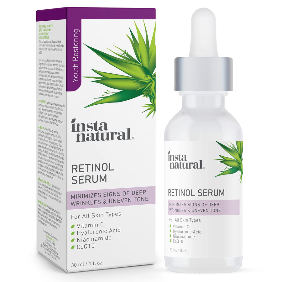 Retinol Serum for Face with Niacinamide, Vitamin C, and Hyaluronic Acid, Anti Aging for Firmer Skin, Lines & Wrinkles & Brightening Serum