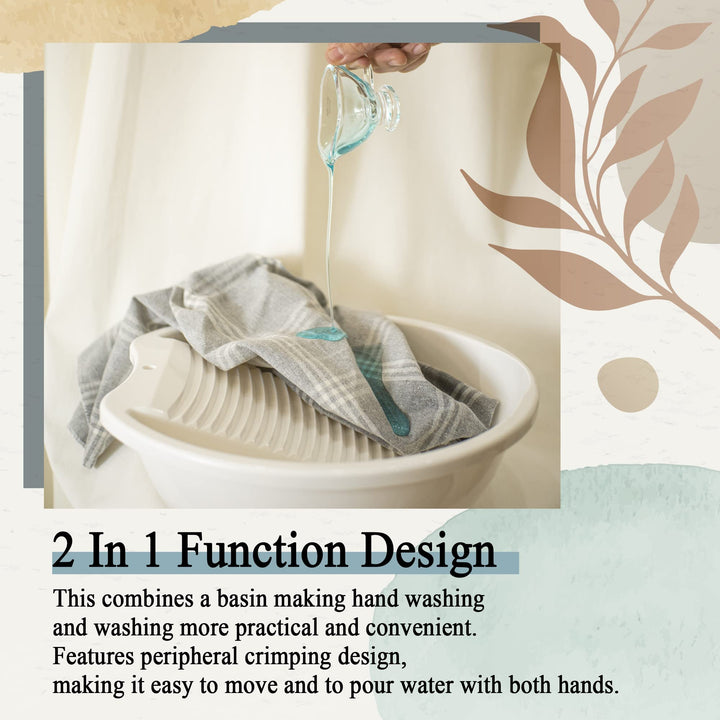 Washboard Washing Clothes Hand Wash Board - Bucket, Basin for Laundry