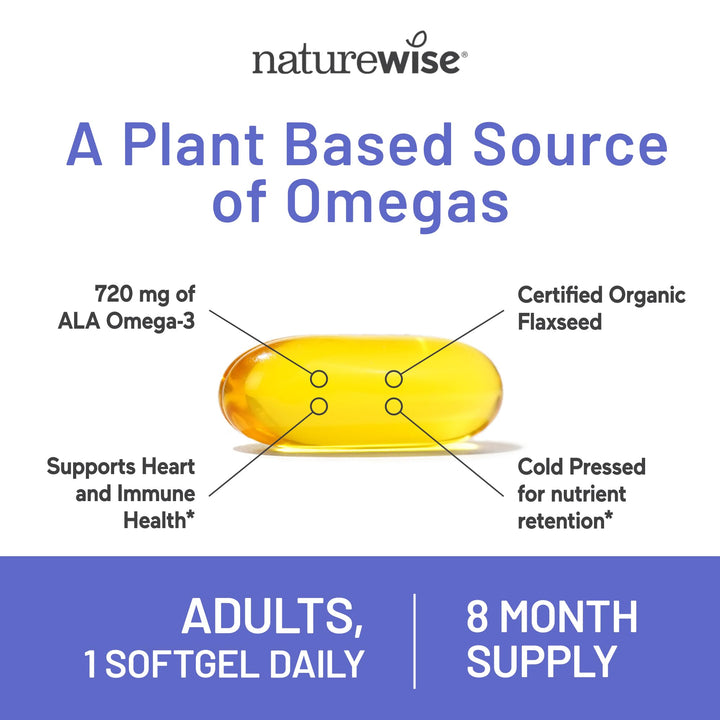 NatureWise Flaxseed Oil 1200 mg, Fish Free Omega 3 Supp