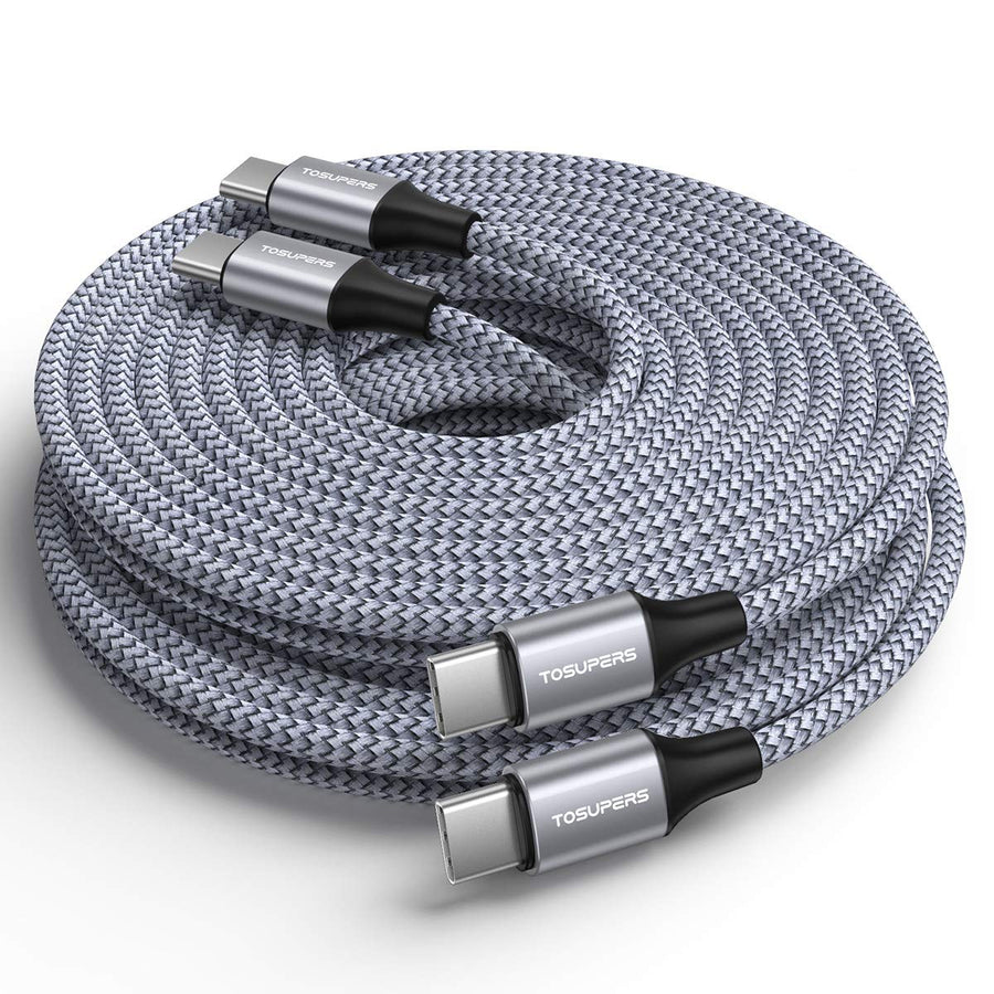 10ft, 2 Pack Long USB C to USB C Cable Fast Charging 60W, PD Type C Charger Cord for iPhone 16 15 Pro Max Plus, for Samsung Galaxy S24 S23 S22 Ultra Z Flip6/Fold6, for MacBook/iPad Pro