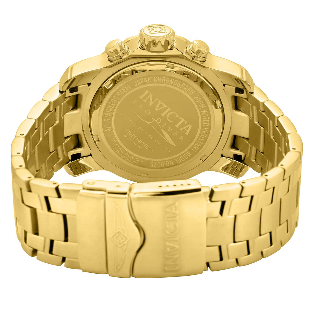 Men&#39;s 0075 Pro Diver Chronograph 18k Gold-Plated Watch