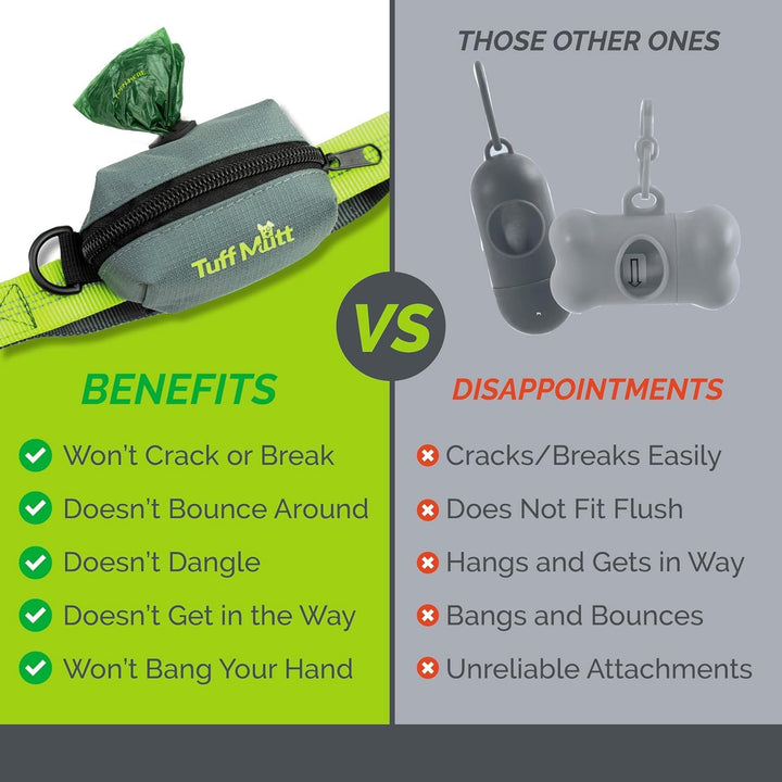 Dog Poop Bag Holder for Leash, Lightweight Dispenser for Pet Waste Bags, Easy Cleanup Accessory for All Leashes, Includes Bags