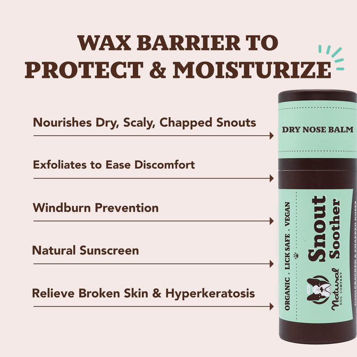 Snout Soother, Dog Nose Balm, Wax &amp; Cream for Dry, Cracked Noses, Heals &amp; Moisturizes with Shea Butter &amp; Coconut Oil, Lick-Safe Nose Butter, Made in USA, 2 oz. Stick