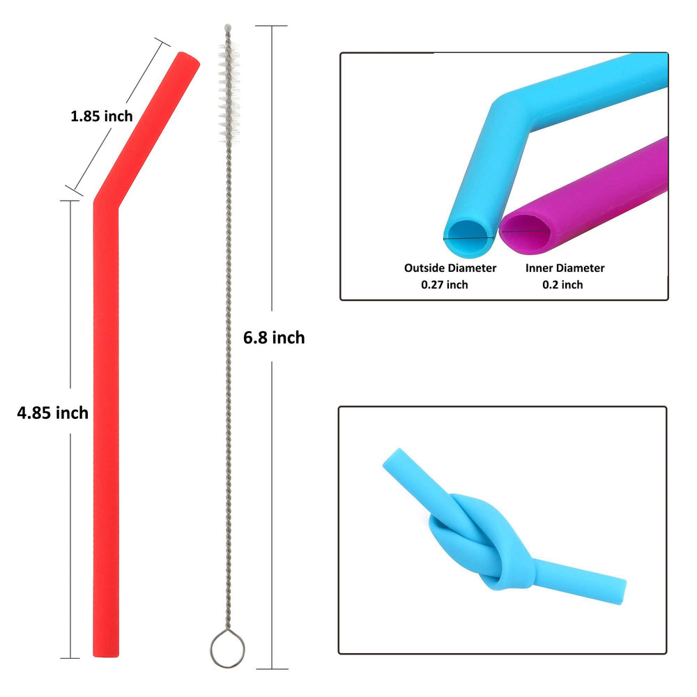 Reusable Silicone Straws for Toddlers & Kids - 6 pc