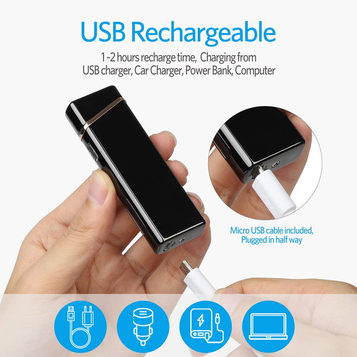 Lighter, Electric Arc Lighter USB Rechargeable Lighter 