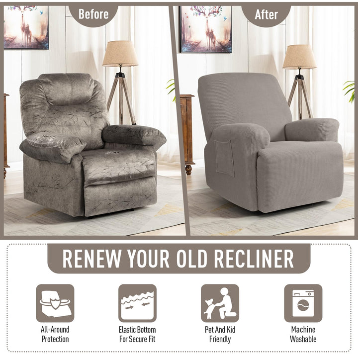 TAOCOCO Recliner Cover 4-Pieces, Recliner Stretch Sofa 