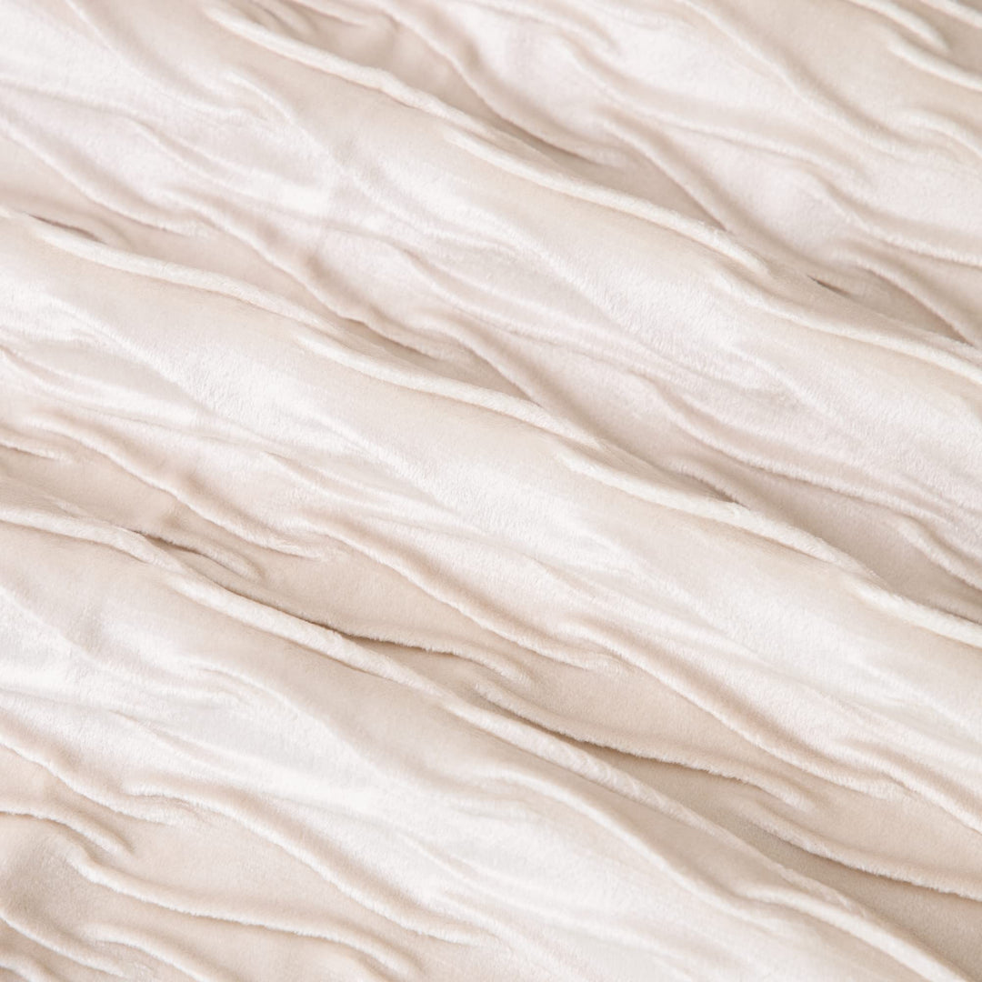 Set of 2 Super Soft Velvet Decorative Throw Pillow Covers 24x24 inch Beige Square with Texture Luxury Style Cushion Case European Pillow Shell for Sofa Bedroom