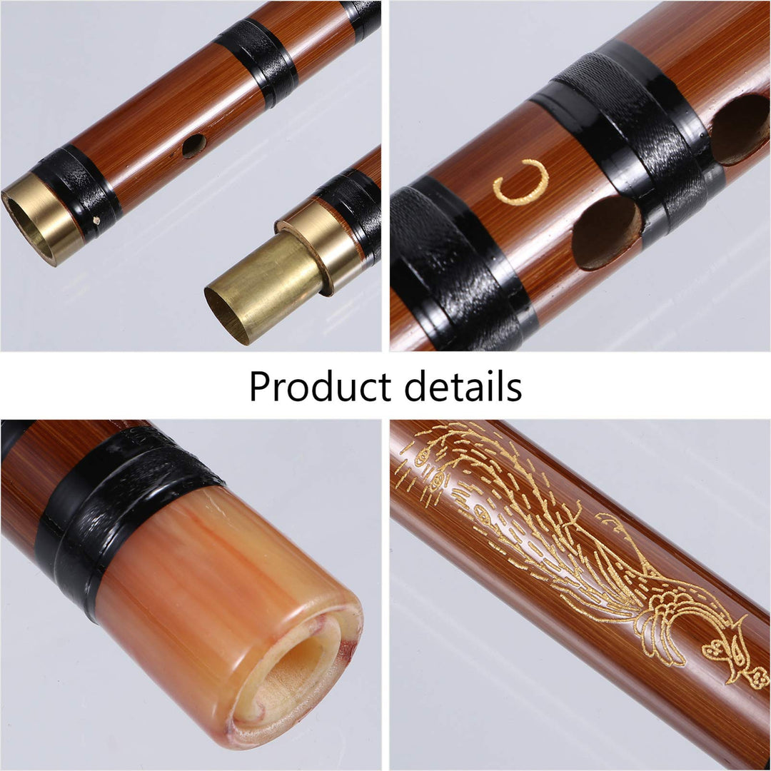 MILISTEN Bamboo Flute Musical Key C Wooden Flute Chinese Flute Instrument Chinese Bamboo Classic Musical Instrument for Kids Adults Beginners, Mix Style