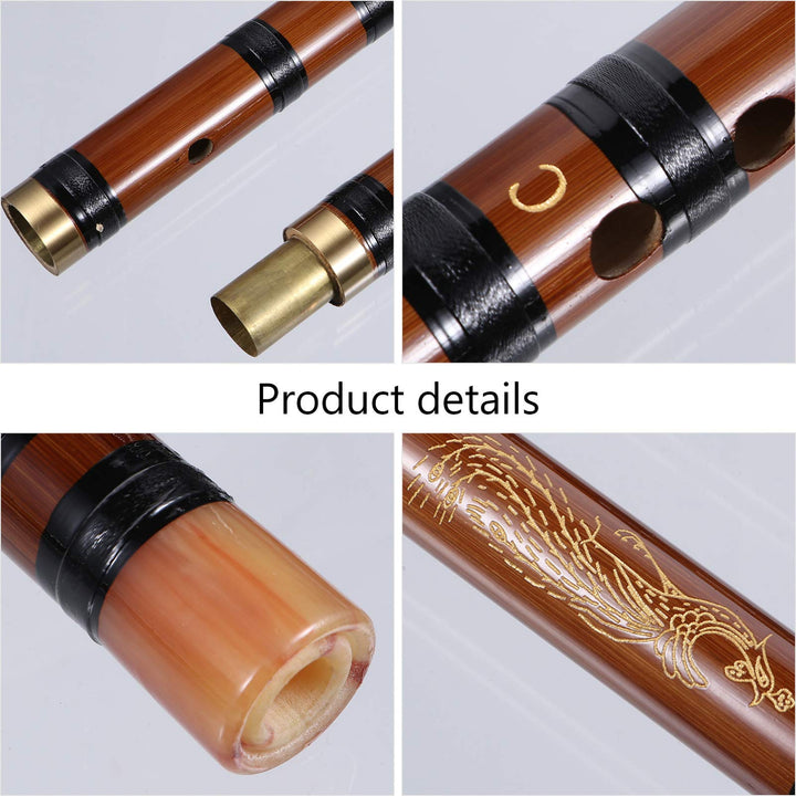 MILISTEN Bamboo Flute Musical Key C Wooden Flute Chinese Flute Instrument Chinese Bamboo Classic Musical Instrument for Kids Adults Beginners, Mix Style