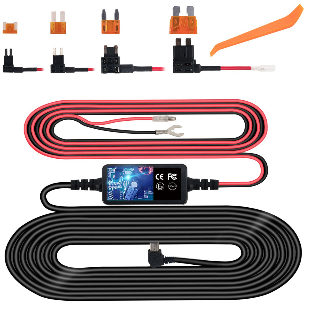 Plozoe Dash Cam Hardwire Kit, Mini USB Hard Wire Kit Fu