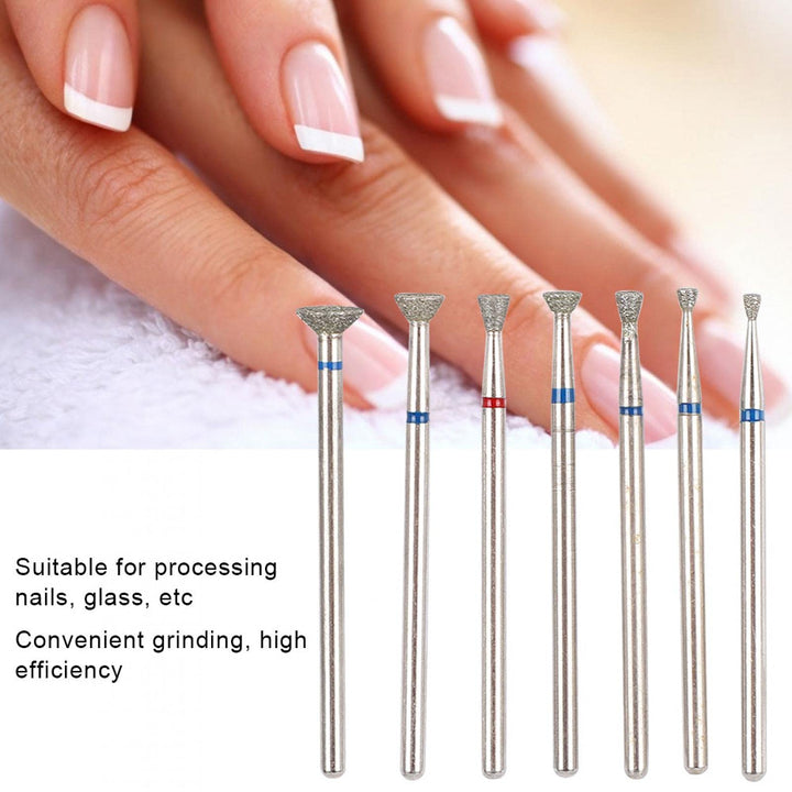 Ceramic Nail Drill Bits Set 7pcs 3/32 inch Diamond Carbide Nail Drill Bit for Remove Acrylic Gel Nails Cuticle Manicure Pedicure Electric Manicure Grinding Head Tool[03]