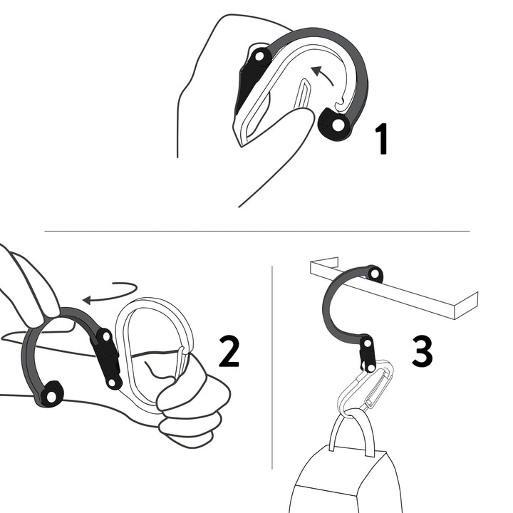 HEROCLIP Carabiner Clip and Hook (Small) | For Purse, Stroller, and Backpack