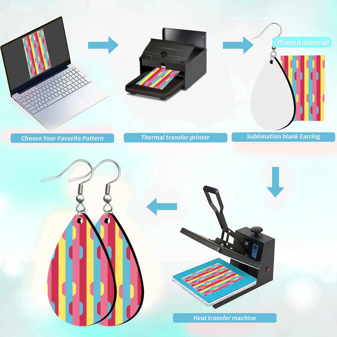 60 Pcs Sublimation Blanks Products, Sublimation Earring