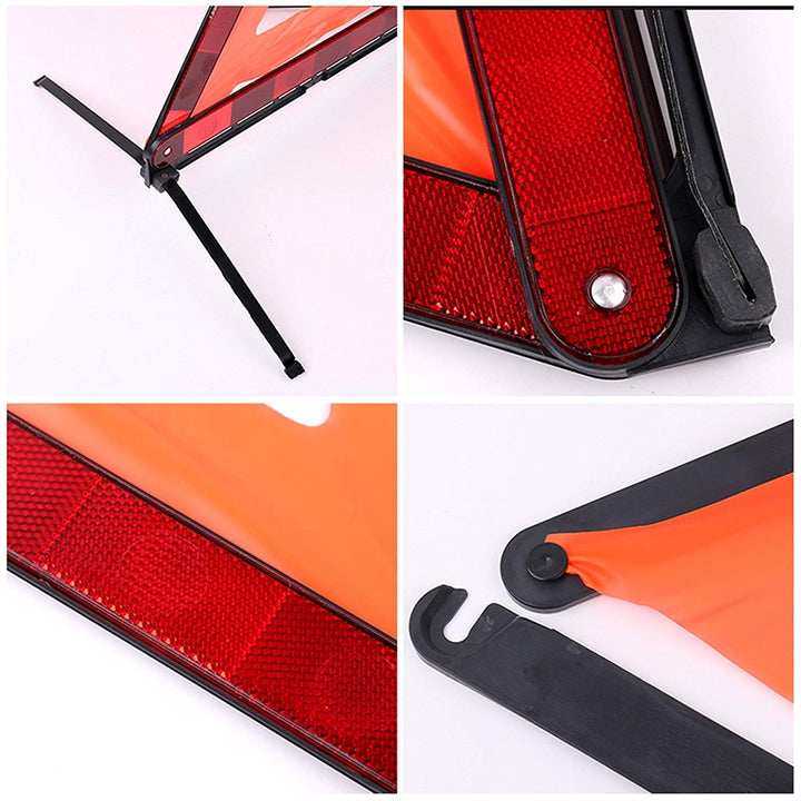 KAFEEK Reflective Warning Triangle Emergency Warning Triangle Roadside Safety Triangle Kits (Set of 1)