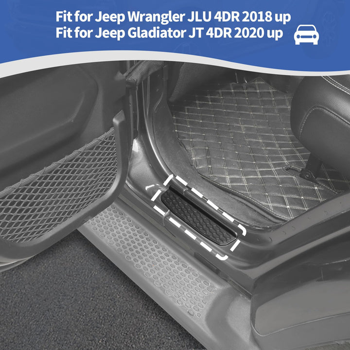 for Wrangler JL Door Sill Guards, Door Entry Guards Protector for Jeep Wrangler JL JLU Gladiator JT 4 Door 2018 2019 2020 2021 2022 2023 Black