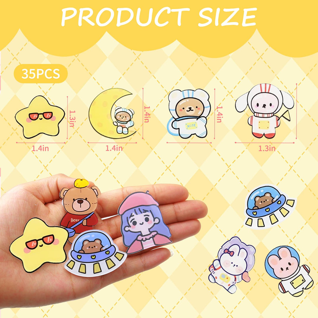 35 Pieces Acrylic Pins,Cute Pins for Backpacks Aesthetic Pins Backpack Cartoon Pins for DIY Clothing,Backpacks, Bags, Hoodies, Hats,