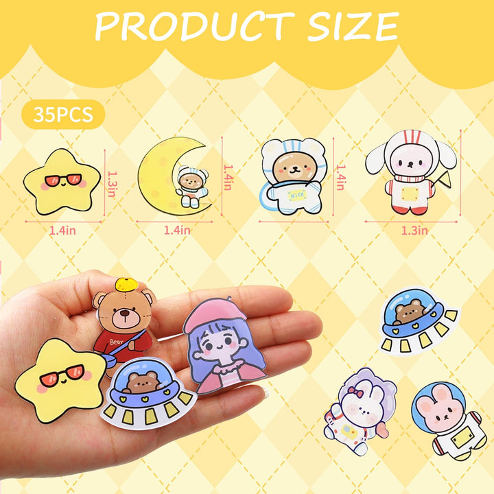 35 Pieces Acrylic Pins,Cute Pins for Backpacks Aesthetic Pins Backpack Cartoon Pins for DIY Clothing,Backpacks, Bags, Hoodies, Hats,