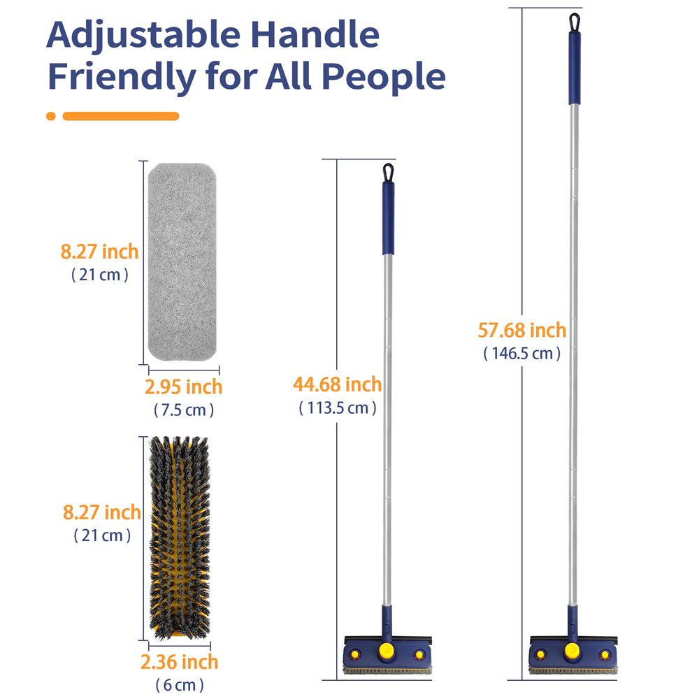 JEHONN Tub Tile Scrub Brush 3 in 1 Shower Brush, 58 Inc