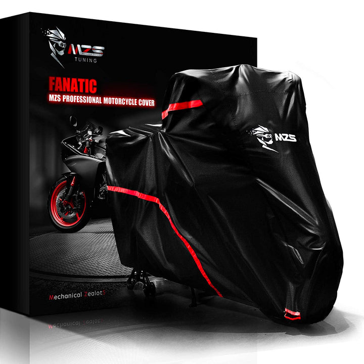 Motorcycle Cover - All Season Weather Outdoor Waterproof Protection fits up to 104 inch XXL Compatible Touring Bikes Choppers Cruiser - Night Reflective Tear Scratch Wind Proof Lock Holes