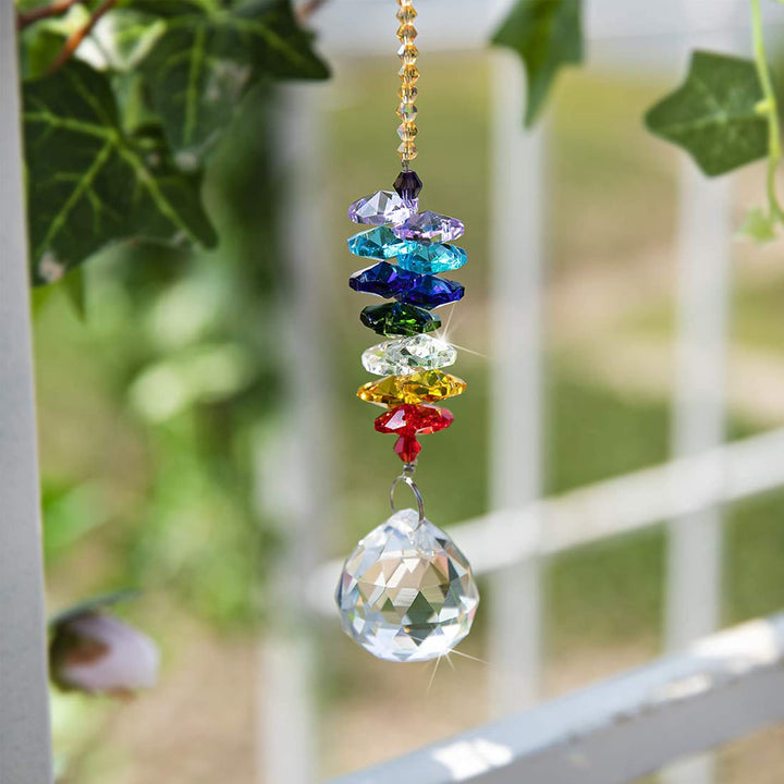 H&amp;D Hyaline&amp;Dora H&amp;D 30mm Chandelier Crystals Ball Prisms Rainbow Octogon Chakra Suncatcher for Gift