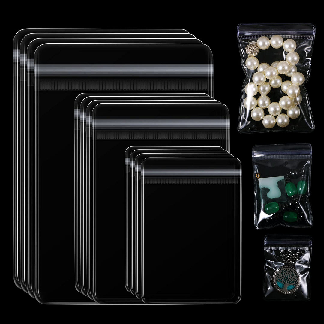 Clear Pvc Jewelry Bags Plastic Transparent Jewelry Rings Earrings Packing Storage Pouch Anti Tarnish Zip Lock Bags for Holding Jewelries, 2 X 2.8 Inch, 2.8 X 4 Inch, 3.5 X 5 Inch(120 Pieces)
