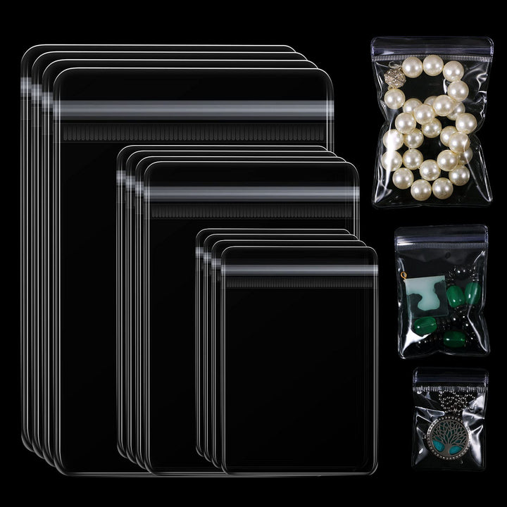 Clear Pvc Jewelry Bags Plastic Transparent Jewelry Rings Earrings Packing Storage Pouch Anti Tarnish Zip Lock Bags for Holding Jewelries, 2 X 2.8 Inch, 2.8 X 4 Inch, 3.5 X 5 Inch(120 Pieces)
