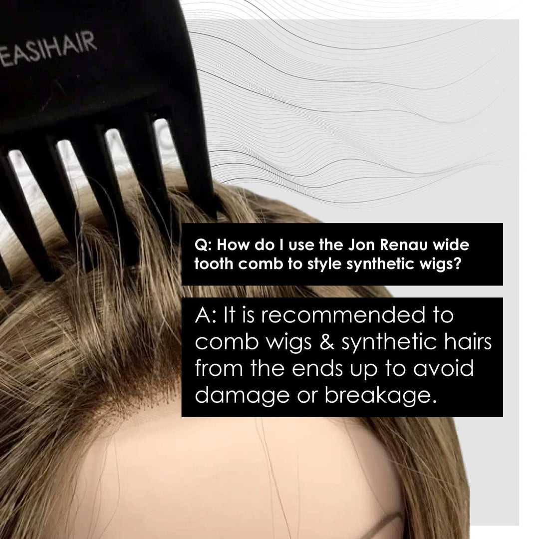 Set of 3 Wide Tooth Combs by Jon Renau &amp; easiHair for Synthetic