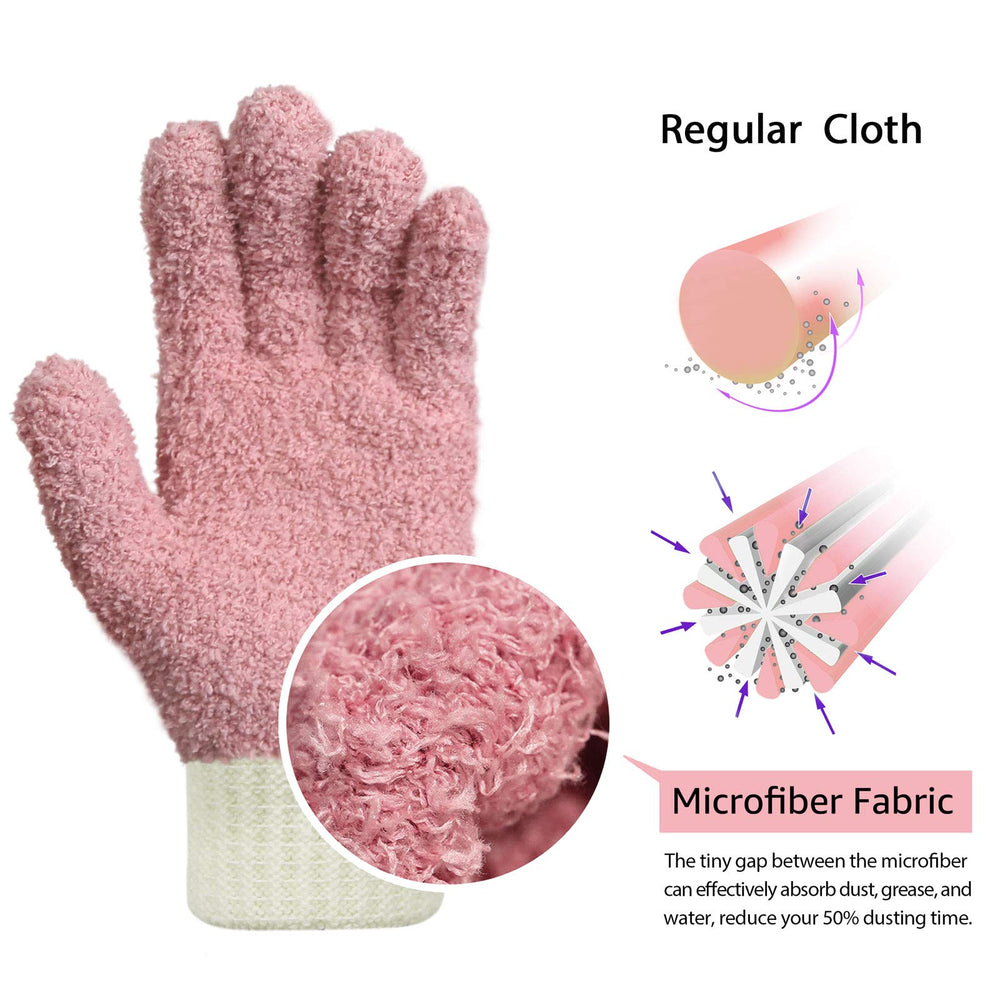 Microfiber dusting Gloves Clean Hard-to-Reach Places Ca