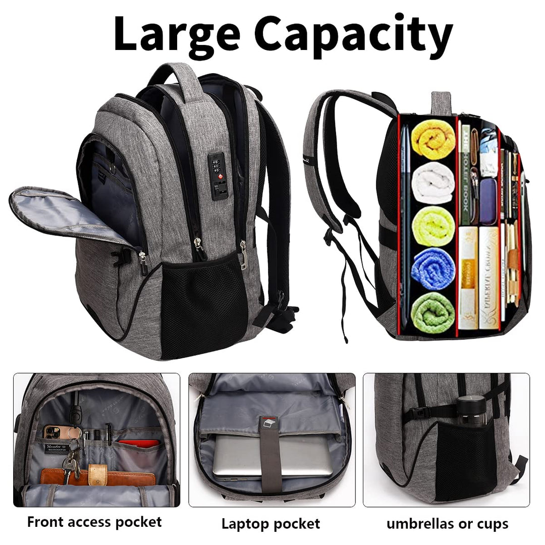 SHRRADOO Travel Laptop Backpack, Business Anti Theft Sl