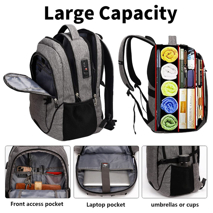 SHRRADOO Travel Laptop Backpack, Business Anti Theft Sl