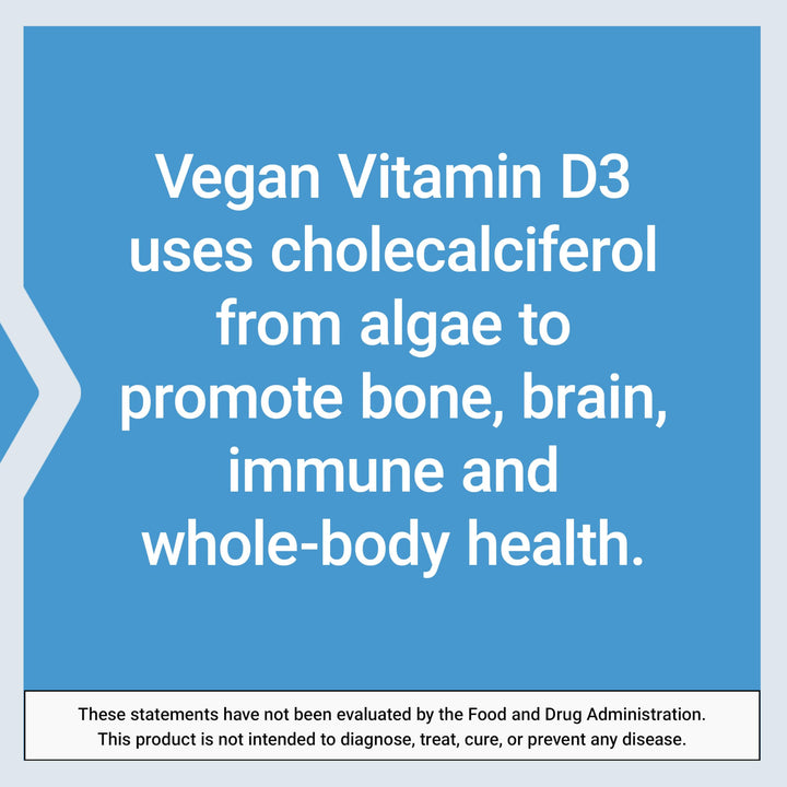 Vegan Vitamin D3, Joint/Bone Health, Immune Support, Non-GMO, Gluten Free, 60 Count