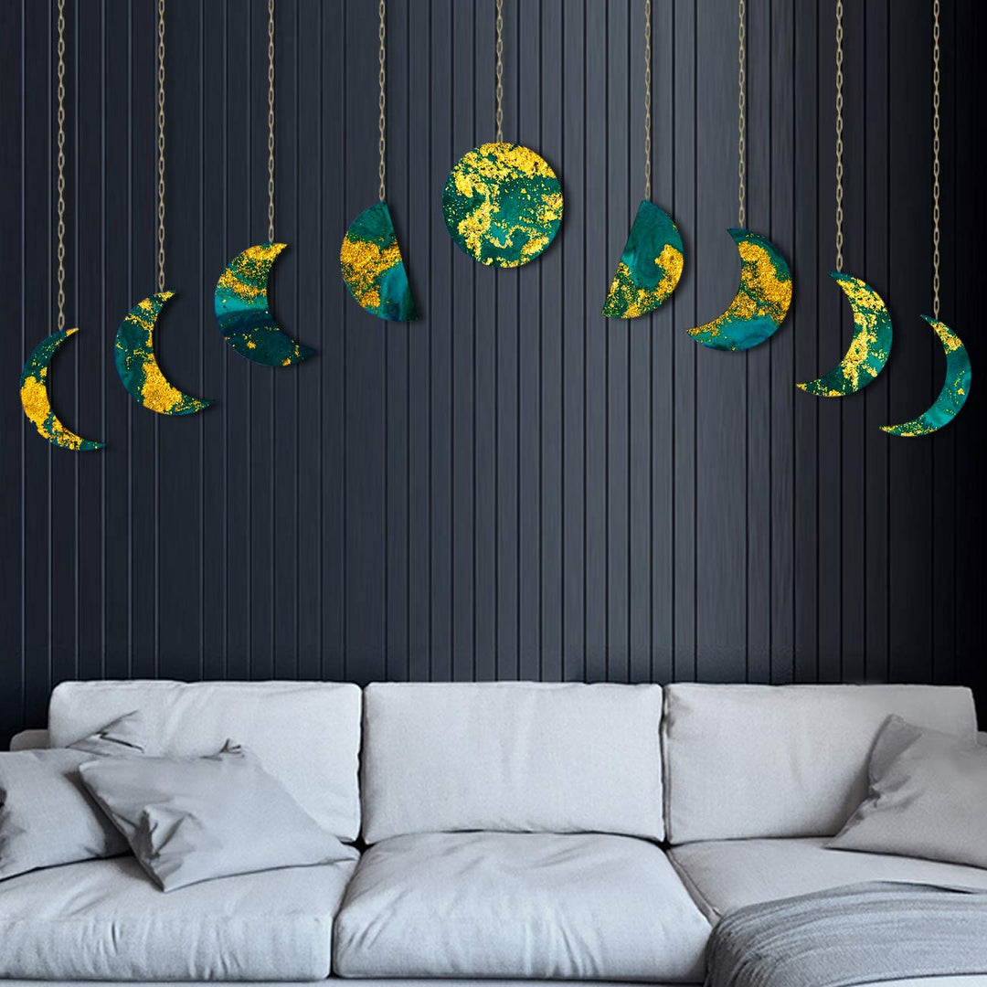 Moon Phase Resin Molds - Crescent Silicone Moulds/Young New Moon Epoxy Moulds/Full Moon Geode Agate Moulds/Quarter Moon Moulds for DIY Art Casting Resin