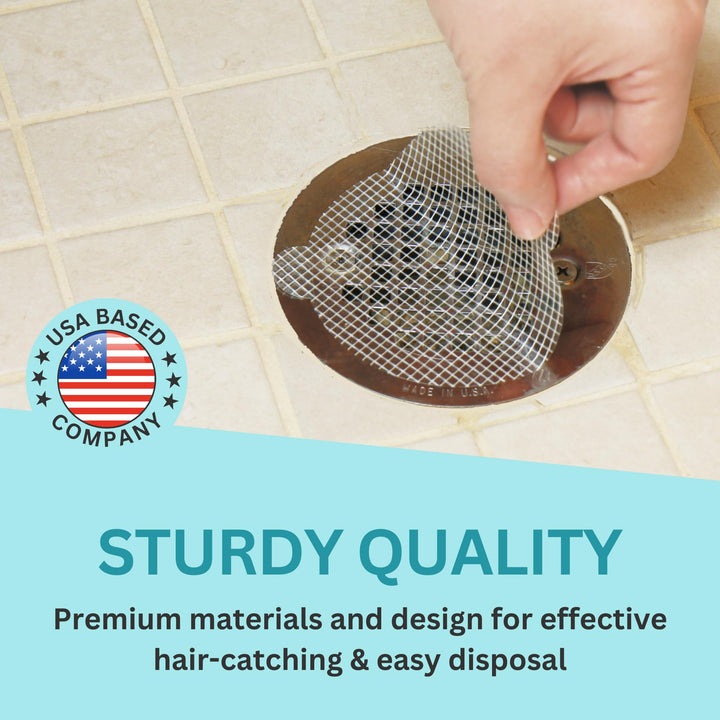 , 50 Pack, Disposable Shower Drain Hair Catcher Mesh Stickers…