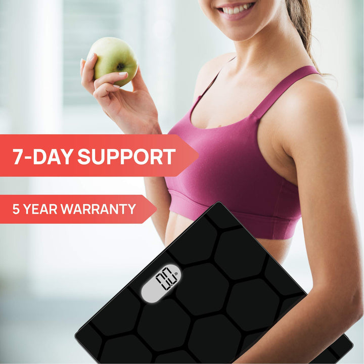 BATHROOM SCALE, Highly Accurate Digital Bathroom Body Scale, Measures Weight up to 400 lbs. includes Batteries