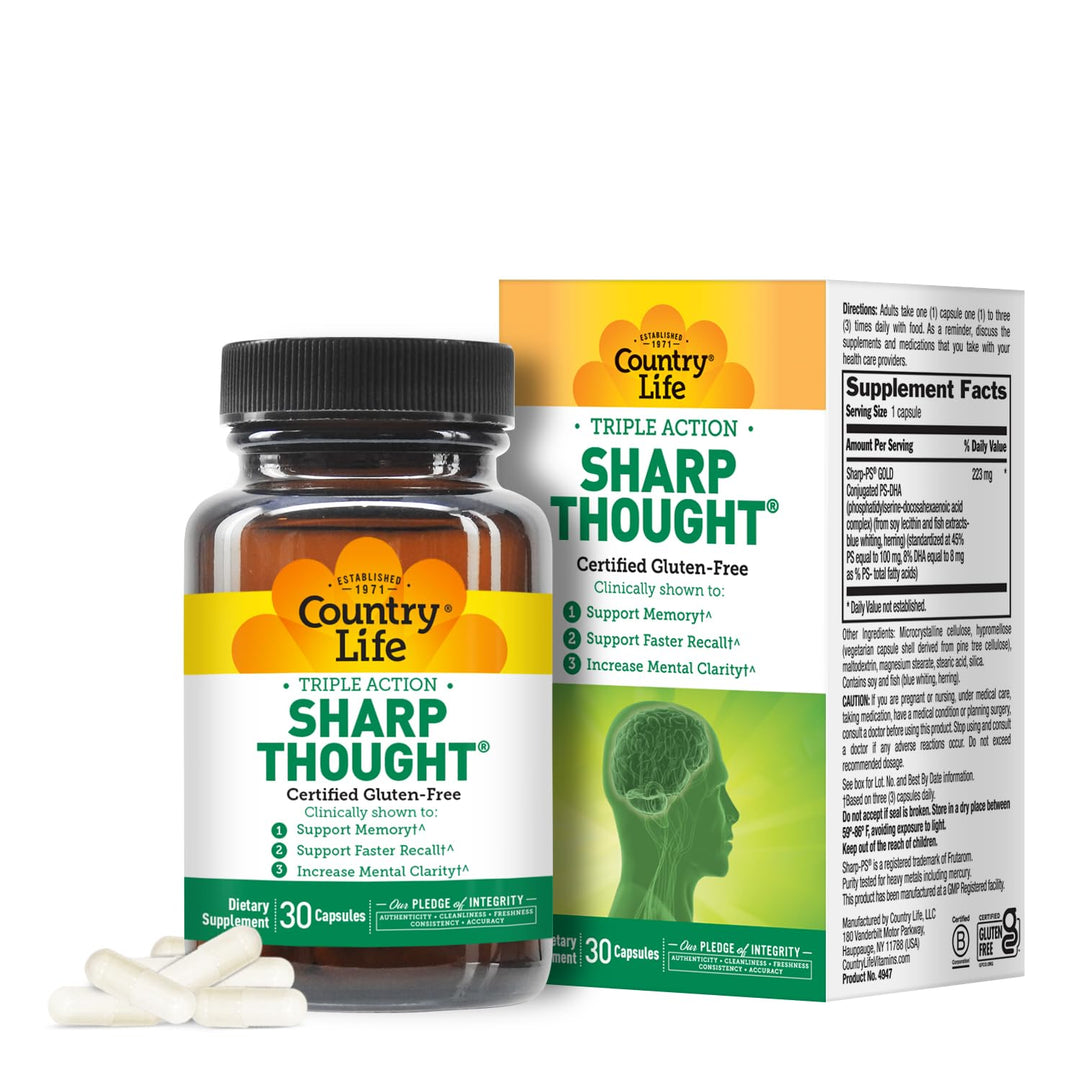Sharp Thought 30 Capsules, Certified Gluten Free…