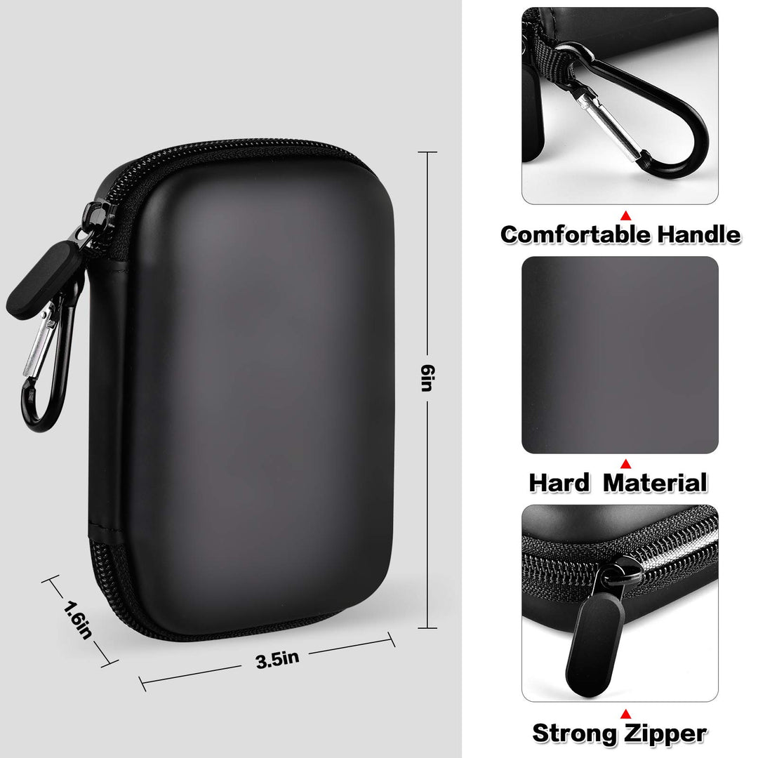 Case Compatible with Samsung T7/ T7 Touch Portable SSD 1TB 2TB 500GB USB 3.2 External Solid State Drive, Travel Carrying Storage Organizer Fits for USB Cables and More Accessories (Black)