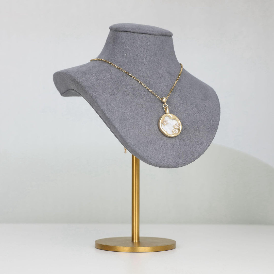 Velvet jewelry stand necklace holder, Grey jewelry hangers for necklaces, Metal jewelry bust display standsGrey-Height 6.5 inch